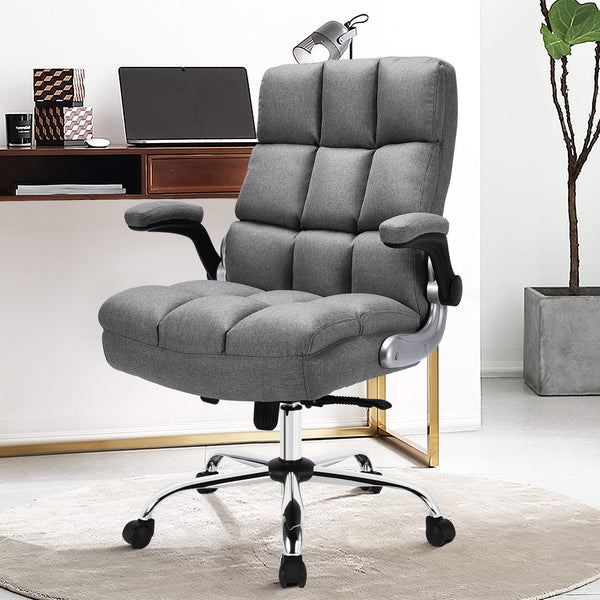 Giantex Gaming Office Chair w/Adjustable Height & Tilt Angle, Ergonomic Computer Chair (Grey)