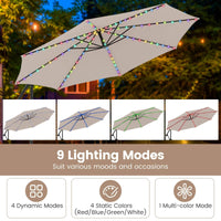 3 m Solar Offset Hanging Umbrella w/Base