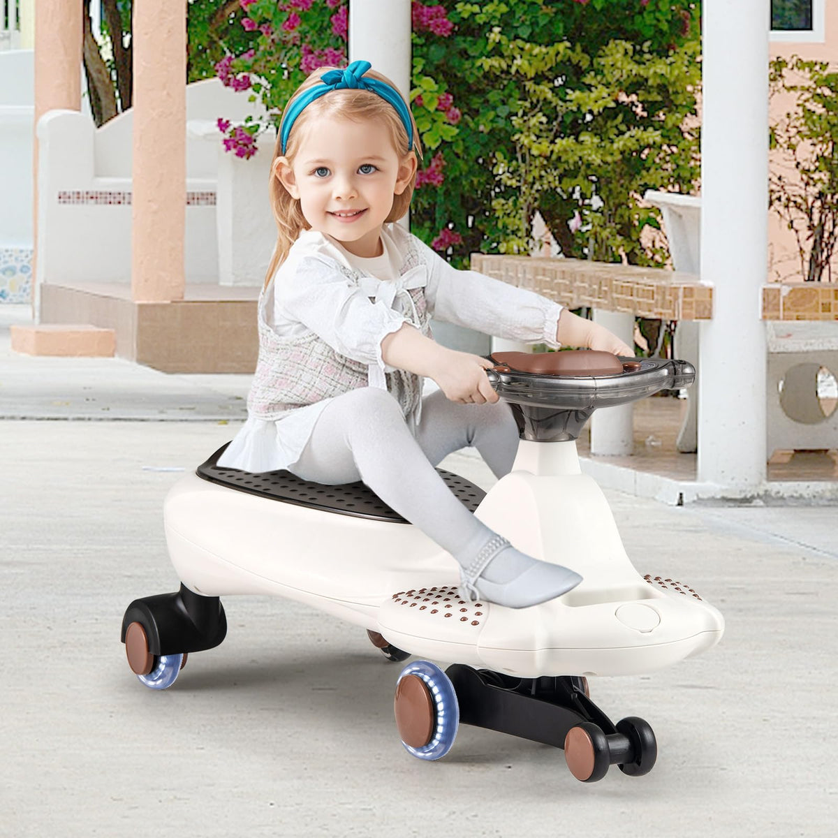 Wiggle Car with Hauling Rope, Ride on Car with Under-Seat Storage