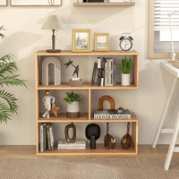 Giantex Bookshelf, 3-Shelf Open Bookcase, Freestanding Corner Bookshelf