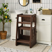 Kids Step Learning Stool with Double Safety Rails for Baby