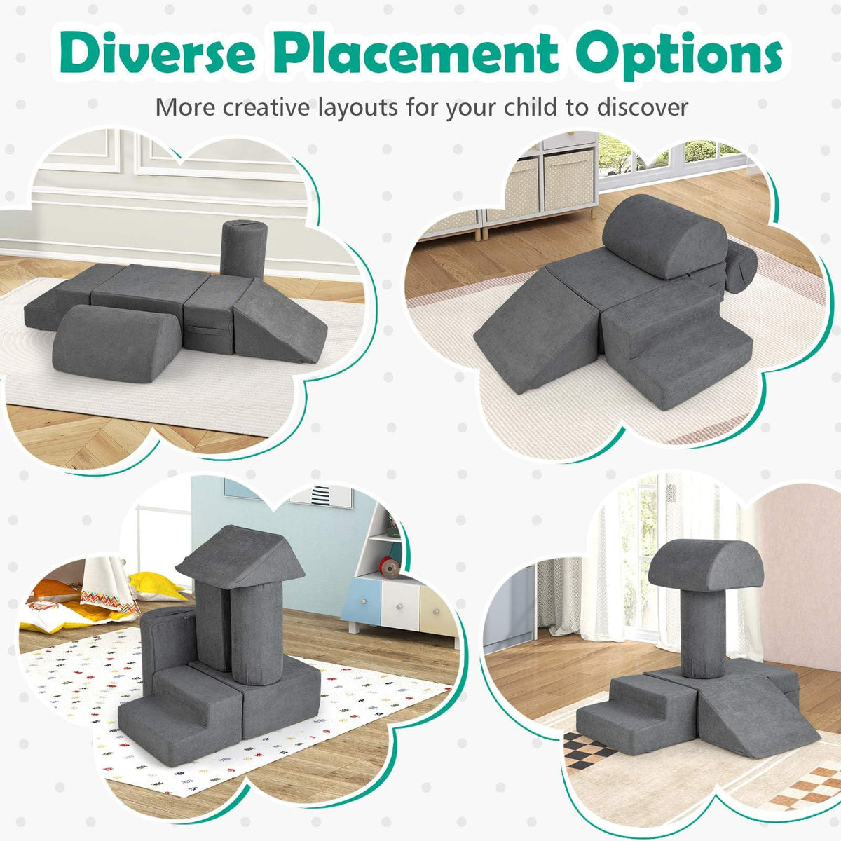 6-Piece Baby Climbing Blocks Kids Indoor Soft Play Structure
