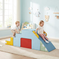Kids Climb & Crawl Playset, Toddler Climber with Slide & Stairs, Soft Foam Blocks
