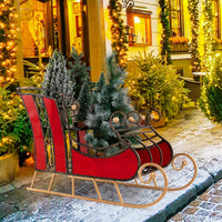 95cm Christmas Metal Sleigh Decoration with 2-Tier Shelf