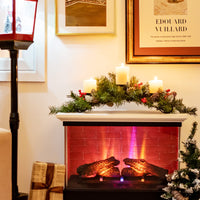 Artificial Christmas Tabletop Centerpiece with 3 Candle Holders