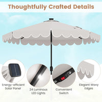 2.8M Solar Patio Umbrella with 24 LED Lights