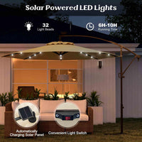 3M Solar LED Offset Cantilever Umbrella with Easy Tilt Adjustment