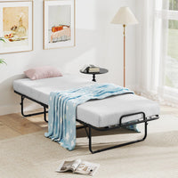 Folding Bed Frame with Mattress