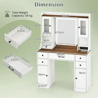 Giantex Vanity Desk with Mirror & Lights, Modern Dressing Table