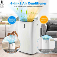 14000/16000 BTU 4-in-1 Portable Air Conditioner with Fan and Sleep Mode