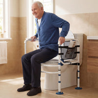 Foldable Toilet Safety Frame with Adjustable Height and Width Non-Slip Design