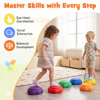 6-Piece Stackable Toddler Balance Stepping Stones for Sensory Play and Coordination