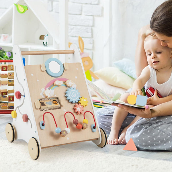 7 in 1 Push and Pull Learning Walker with Multi-Activity Toys for Kids