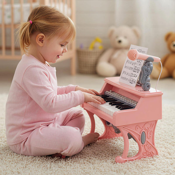 Mini Keyboard Piano for Kids, 25 Keys Electric Piano w/Music Stand & Microphone