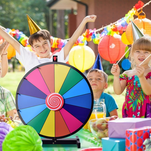 24” Table Prize Wheel with 14 Slots & Dry Erase Markers & Eraser