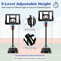 Basketball Hoop Stand 8-10FT/2.45-3.05m（Floor to Ring）Height Adjustable Basketball Hoop System w/ 44" Backboard