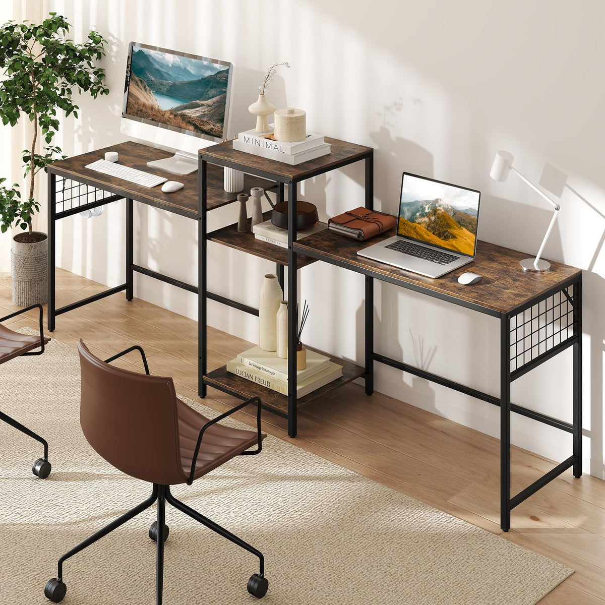 240 cm Long Convertible 2-Person Desk