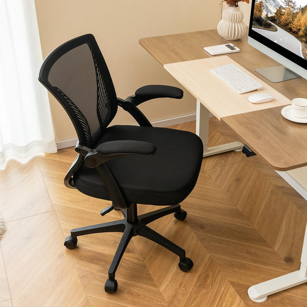 Giantex Ergonomic Office Chair, Adjustable Swivel Task Chair with Flip-Up Armrests