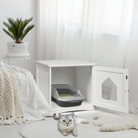 Cat Litter Box Enclosure, Covered Enclosed Kitty Litter Box Square, Small Litter Box Furniture Hidden