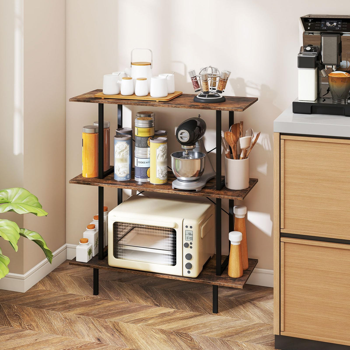 Giantex 3-Tier Bookshelf, Industrial Bookcase w/Open Shelves, Corner Display Shelf