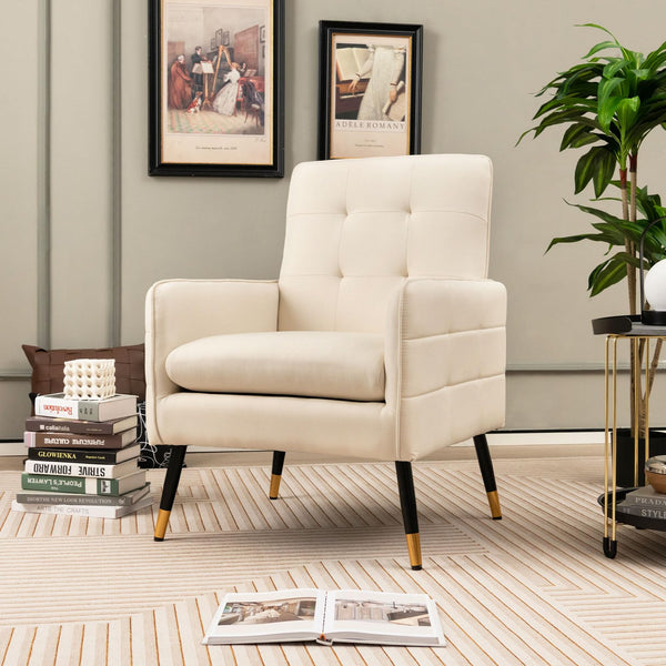 Giantex Linen Fabric Accent Chair, Modern Single Sofa Chair
