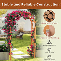 235 cm Garden Arch Wooden Arbor for Climbing Plants