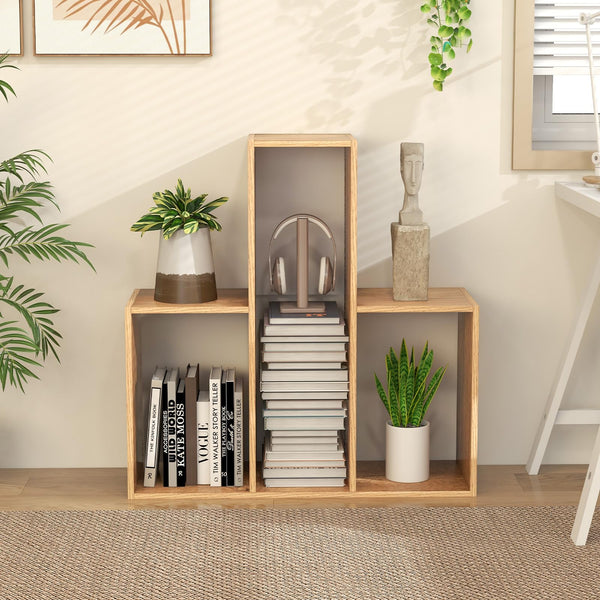 3-Shelf Open Bookcase, Freestanding Corner Bookshelf, Modern Display Storage Shelf