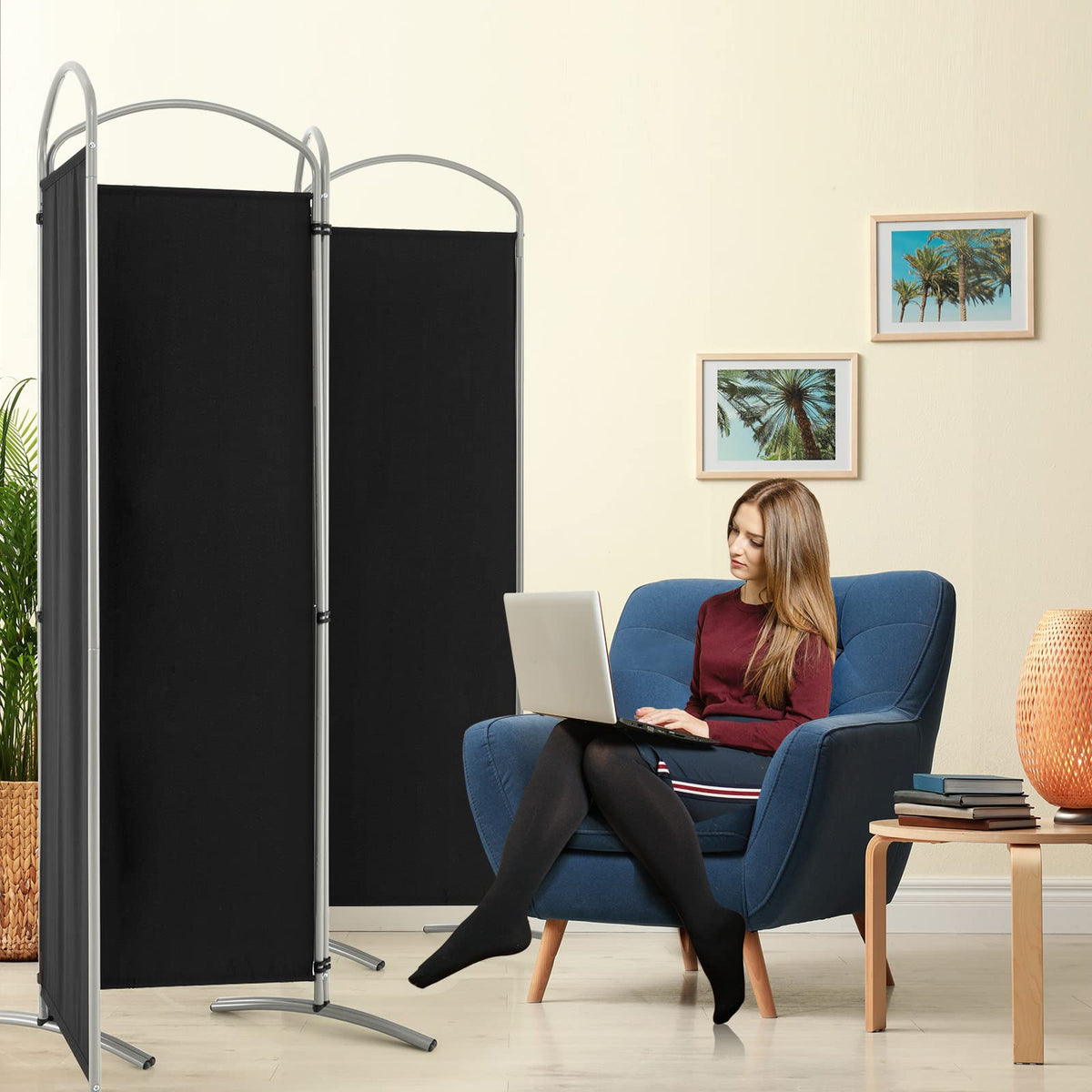 Giantex 4-Panel Room Divider, Folding Privacy Screen