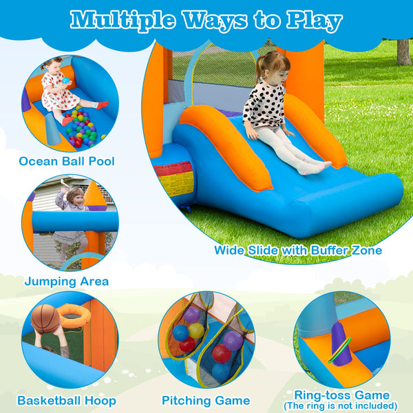 Kids Inflatable Bounce House, Jumping Castle Bouncer for Children with 680W Blower
