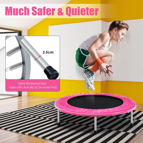 36” Mini Folding Trampoline, Portable Recreational Fitness Rebounder for Kids Adults