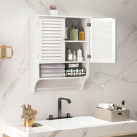 Bathroom Wall Cabinet with 2 Louvered Doors