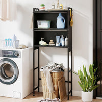 166 cm Over-the-toilet Cabinet Bathroom Organizer with Hooks