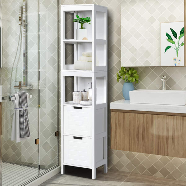 Giantex Wood Bathroom Cabinet, 5-Tier Tall Cabinet