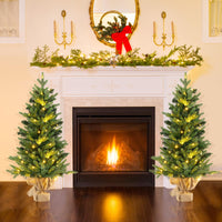 90cm Pre-Lit Artificial Christmas Tree with 50 LED Lights