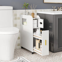 Giantex Narrow Slim Bathroom Storage Cabinet 16 CM with Slide Out Drawer