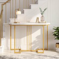 Giantex Modern Gold Console Table, 110 CM Narrow Entryway Table