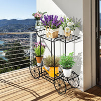 4-Tier Flower Stand, Iron Plant Stand for Indoor & Outdoor Use