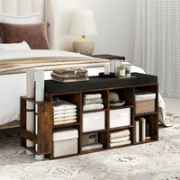 Giantex Shoe Storage Bench with Umbrella Stand, 10-Cube Entryway Bench with Adjustable Shelf & Padded Cushion