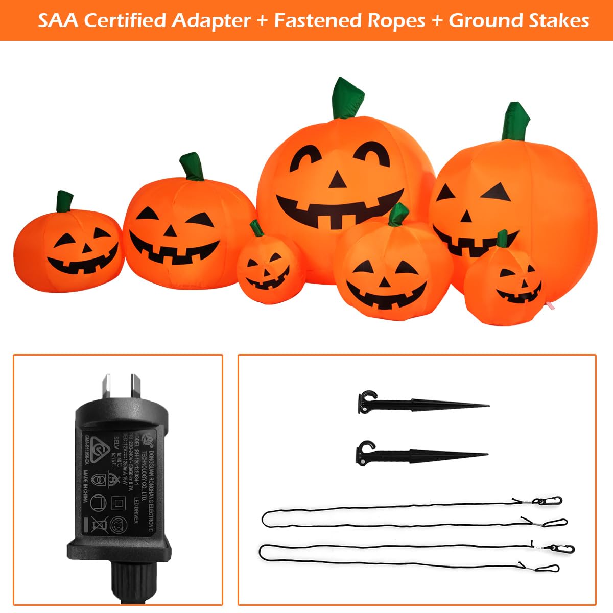 2.3M Halloween Inflatable Pumpkin Patch for Indoor Outdoor