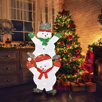 Christmas Santa Snowman, Lighted Pre-Lit LED Xmas Santa & Snowman