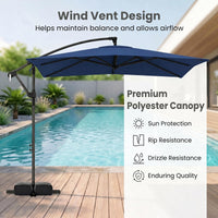 2.8M Patio Umbrella with Weighted Base Sandbags and Push Button Tilt for Garden
