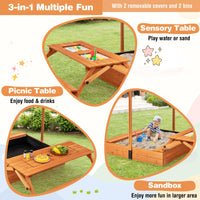 Outdoor Foldable Kids Wooden Sand Box with Lid Cover
