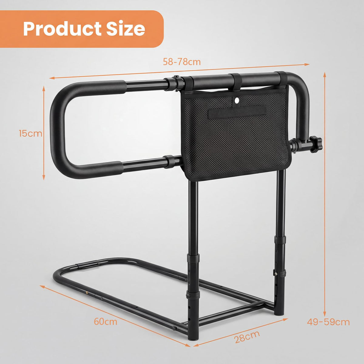 Foldable Bed Rail for Seniors, Bed Rail for Elderly Adults Safety