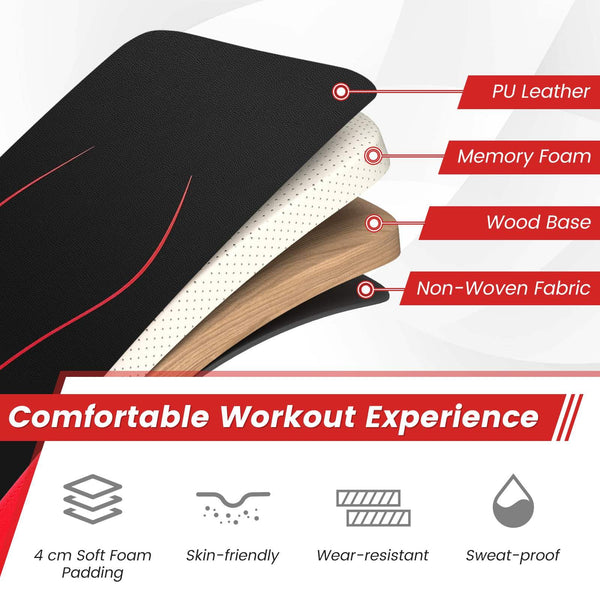 Foldable Adjustable Sit-Up Bench with Crunch Handles Home Gym Exercise Equipment