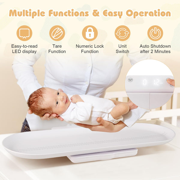 Infant Scale w/Detachable Tray for Body Weight & Height Measurement, Weight Scale w/APP Control