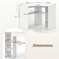 Giantex Corner Desk, Triangle Computer Desk with Storage Shelves