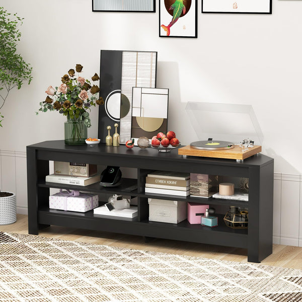 Corner TV Stand with Power Outlet for Living Room and Bedroom