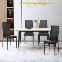 Giantex Set of 4 Dining Chairs, 4 PCS Armless Side Chairs, PVC Leather Seats with Upholstered Cushion