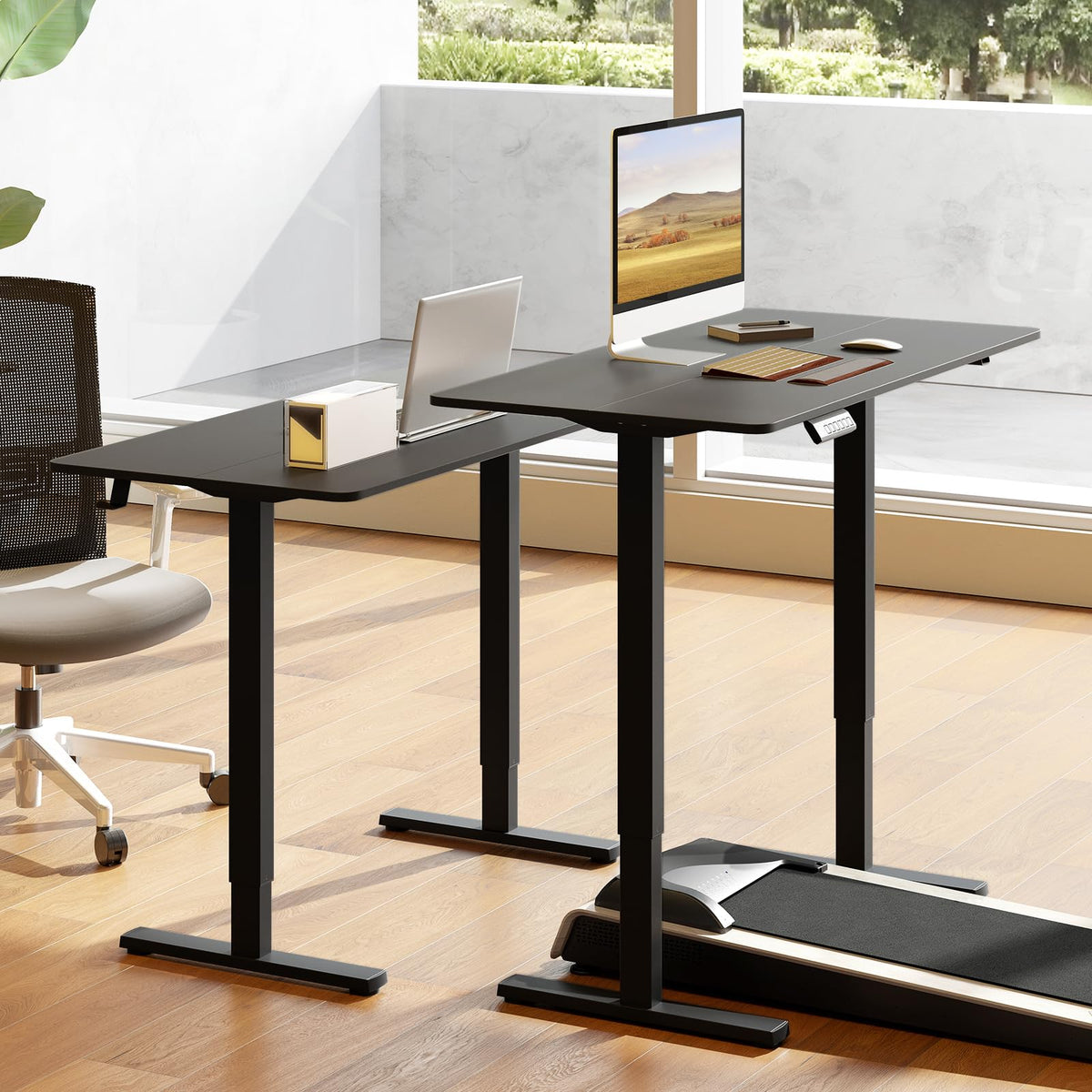 Electric Standing Desk with 3 Memory Height Settings and 2 Hanging Hook