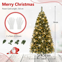 152/183 cm Pre-Lit Artificial Christmas Tree w/ 190/270 LED Lights
